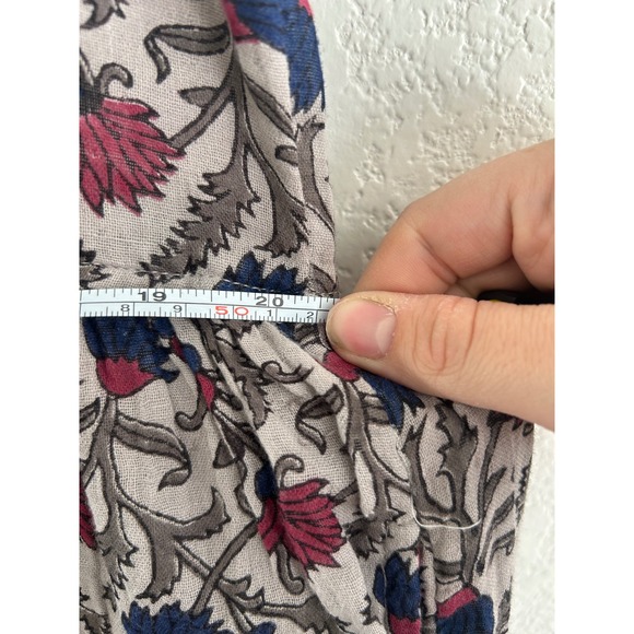 Natural Life Floral Overall Cotton Midi Dress Button Front Waist Cotton M Modest - Picture 11 of 15